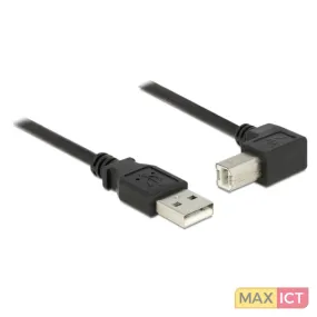 DeLOCK 1m, USB 2.0-A - USB 2.0-B USB-kabel USB A USB B Zwart