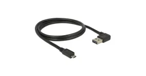 DeLOCK EASY-USB-A 2.0 male > EASY-USB Micro-USB-B 2.0 male  kabel (Zwart, 1 meter)
