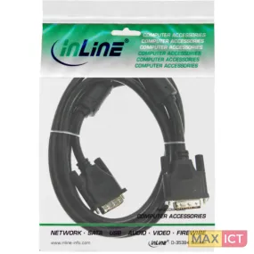 InLine 17771 DVI kabel 2 m DVI-I Zwart