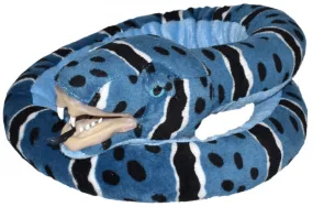 knuffelslang 130 cm polyester blauw/zwart
